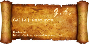Gallaj Asszunta névjegykártya